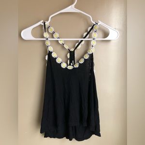 Flowy Spaghetti Strap Sunflower Croptop